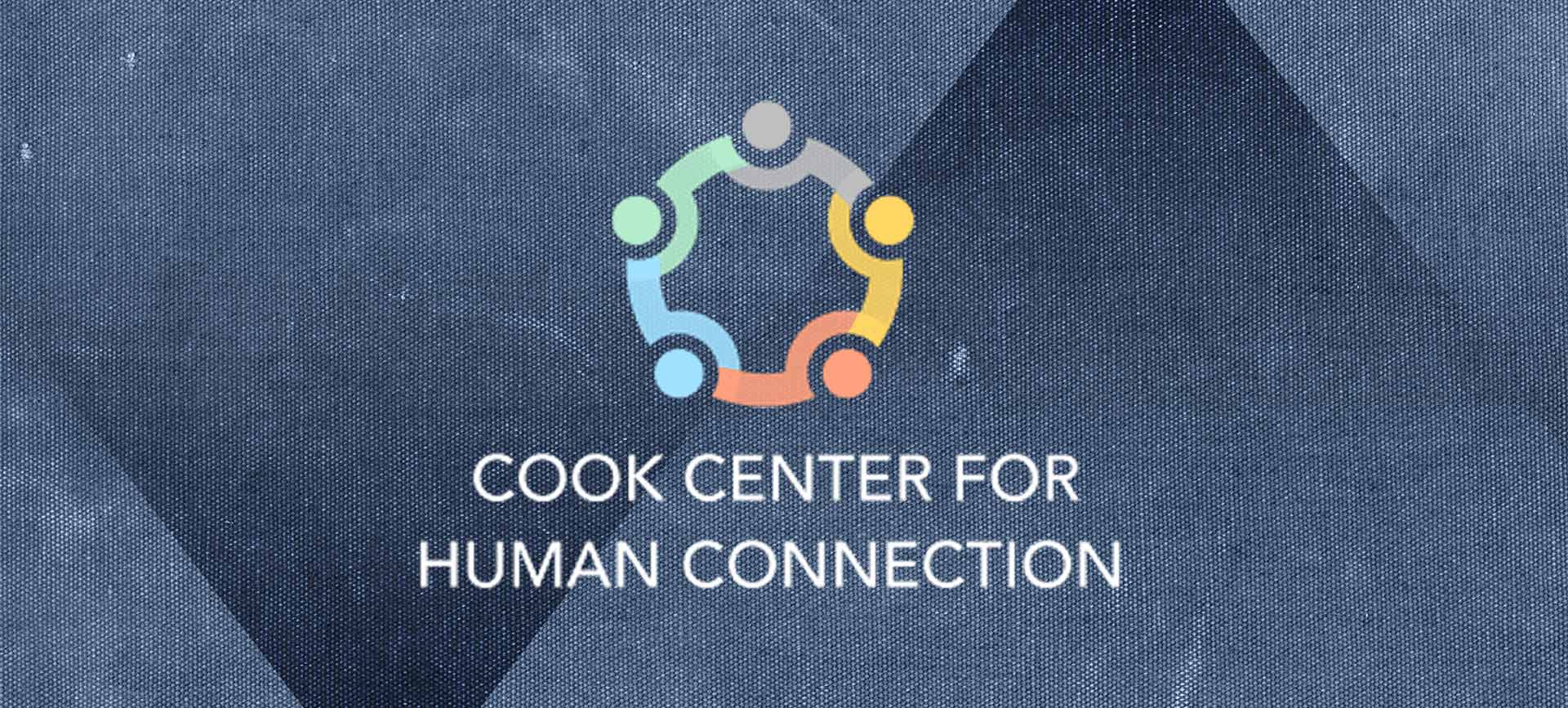 Cook Center for Human Connection multi-colored logo on dark blue background