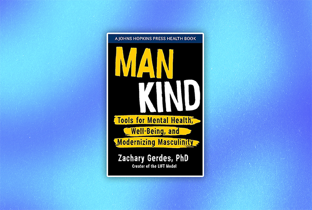 The cover of Man Kind is on a cloudy blue background.